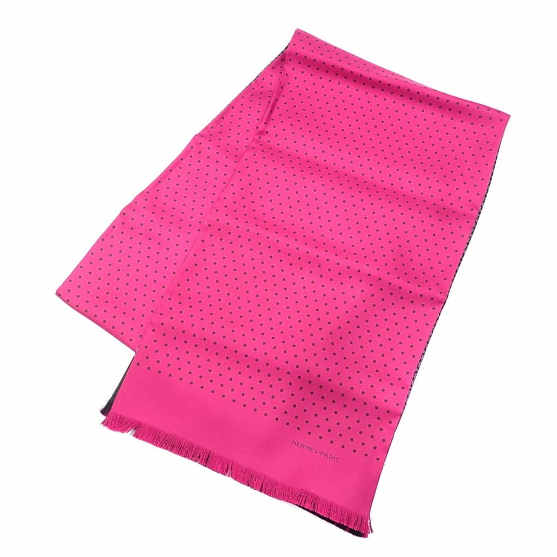 Hermes scarf muffler double face ladies purple silk polka dot pattern (1 of 11)