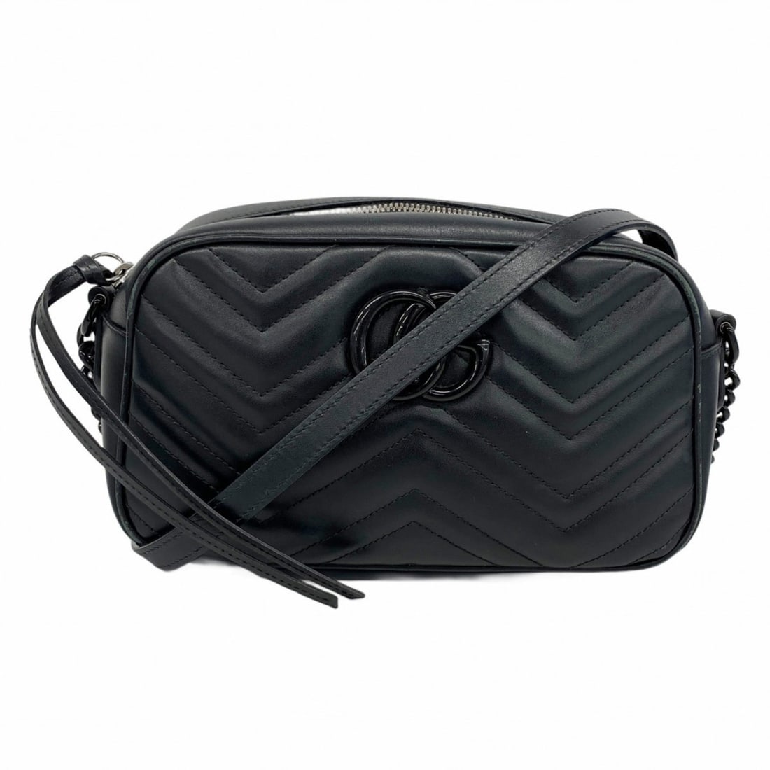 Gucci GG Marmont Shoulder Bag 447632 Leather Black Women's (1 of 12)