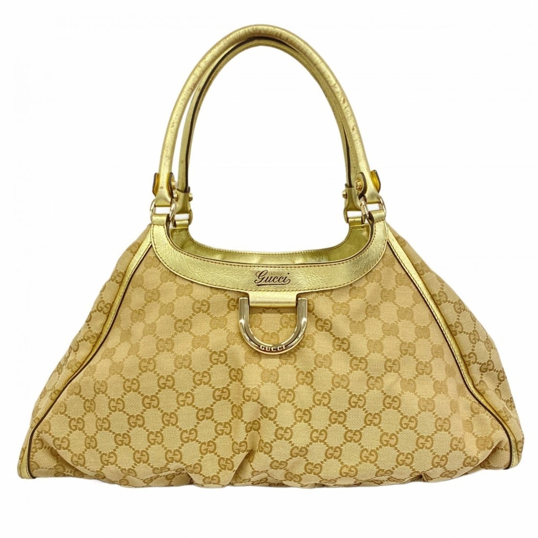 Gucci GG Canvas Abbey Handbag 189835 Beige Brown Champagne Women's (1 of 17)