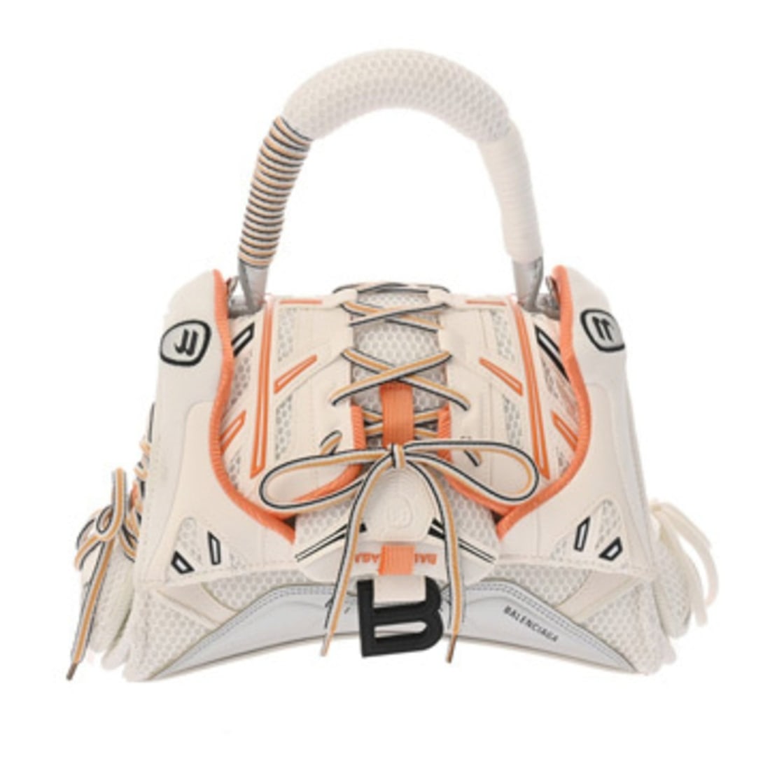 BALENCIAGA Sneakerhead Top Handle 2-Way Shoulder Bag, Size S, White, 661723, Women's Nylon and: --- Catalog ---Category: SizeSize (HxWxD): 18cm x 25cm x 9cm / 7.08'' x 9.84'' x 3.54''Strap Length: 115cm / 45.27''Category: DesignType: HandbagColor: WhiteGender: WomenClosure: MagnetMaterial: Nylon