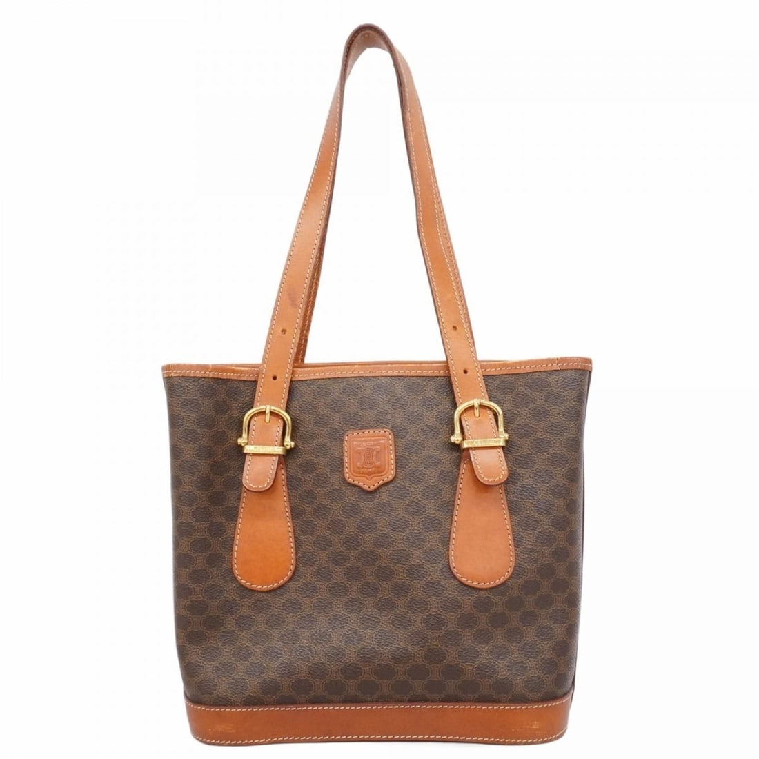 Celine tote bag, Macadam, brown, for women: --- Catalog ---Category: SizeSize (HxWxD): 23cm x 24cm x 10cm / 9.05'' x 9.44'' x 3.93''Category: DesignType: Tote bagColor: BrownGender: WomenMaterial: PVC Hardware Color: GoldCategory: GeneralBrand: