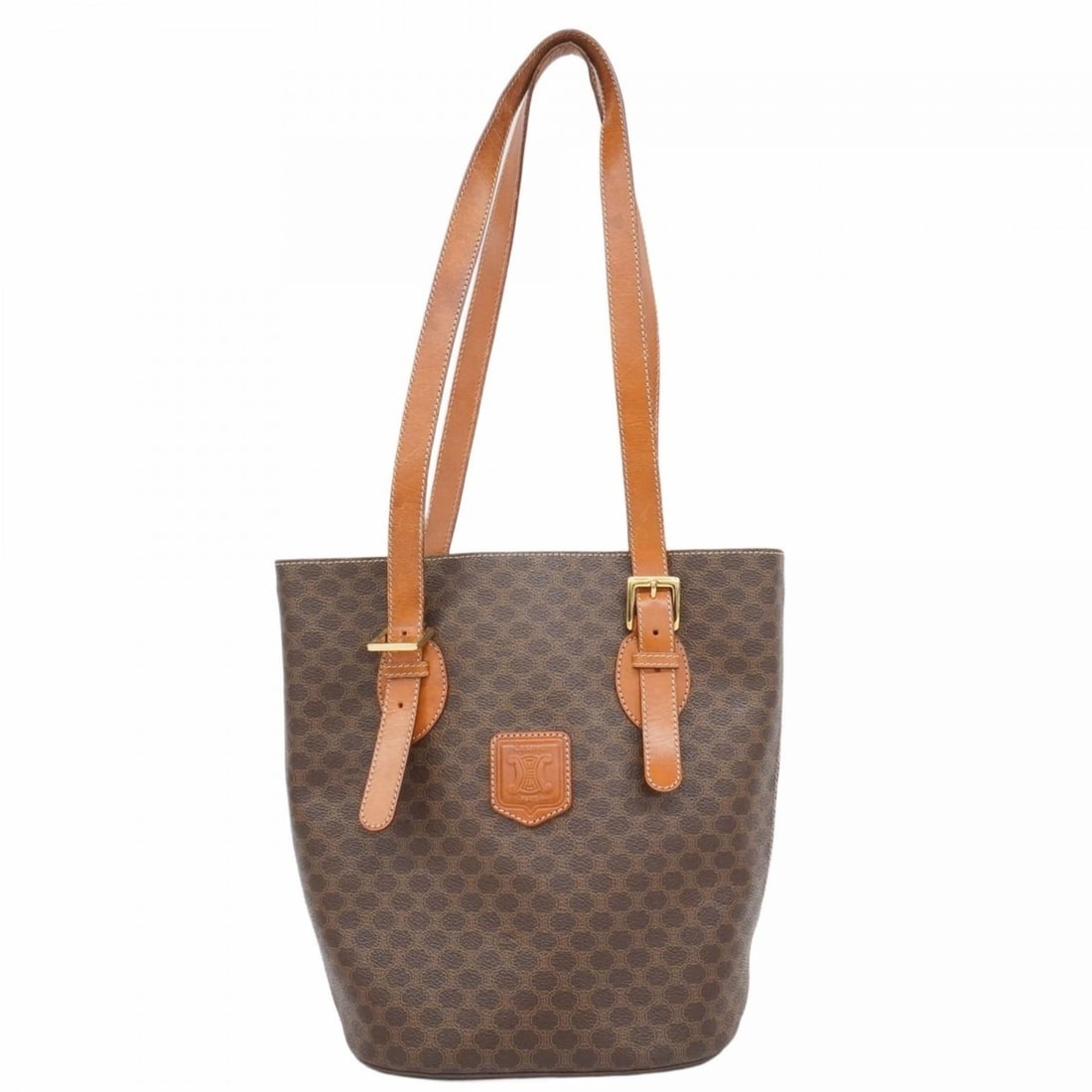 Celine tote bag, Macadam, brown, for women: --- Catalog ---Category: SizeSize (HxWxD): 27cm x 21cm x 12cm / 10.62'' x 8.26'' x 4.72''Category: DesignType: Tote bagColor: BrownGender: WomenMaterial: PVC Hardware Color: GoldCategory: GeneralBrand