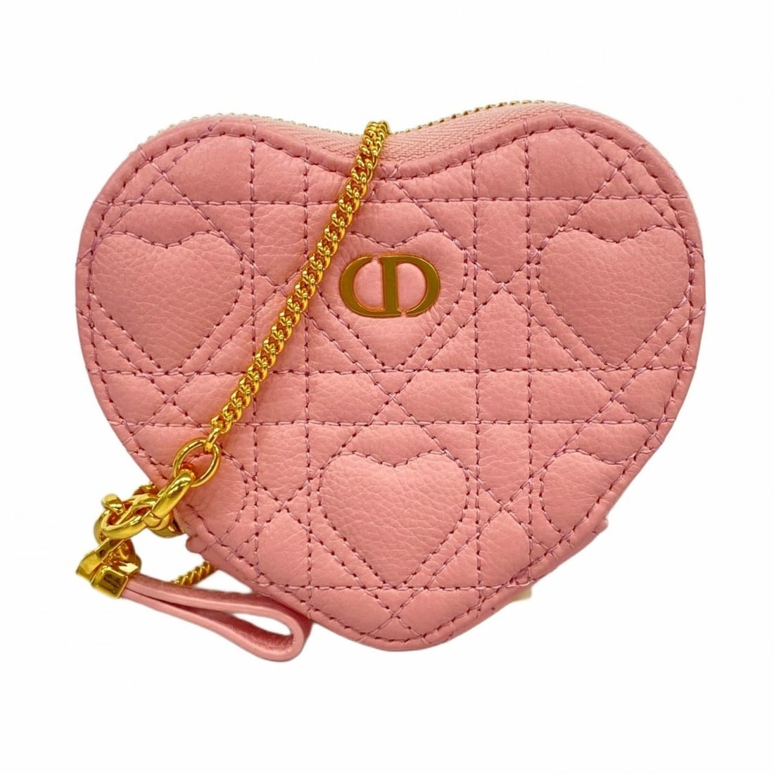 Christian Dior Caro Heart Leather Shoulder Bag, Pink, Women's: --- Catalog ---Category: SizeSize (HxWxD): 9.5cm x 11.5cm x 2cm / 3.74'' x 4.52'' x 0.78''Category: DesignType: Shoulder bagColor: PinkGender: WomenMaterial: Leather Hardware Color: GoldCategory: Gene