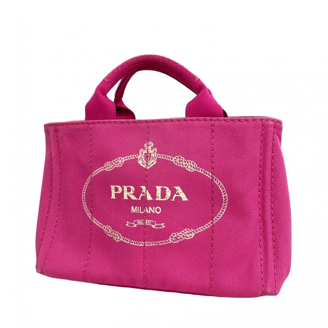 Prada Canapa Canvas Tote Bag, Pink, Women's (1 of 9)