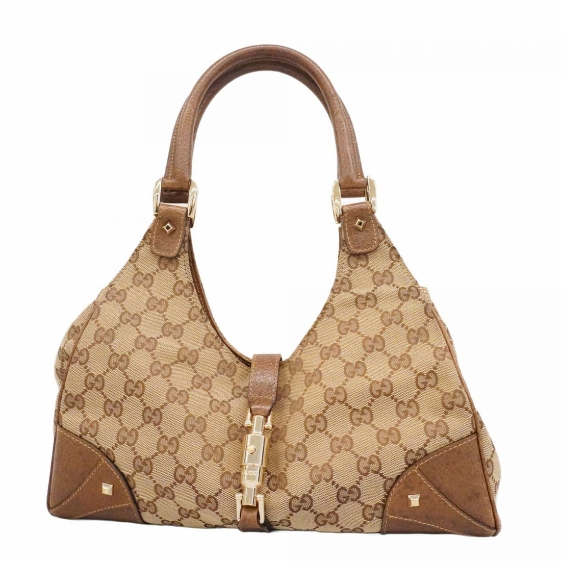 Gucci GG Canvas New Jackie Handbag 124407 Brown Women's: --- Catalog ---Category: SizeSize (HxWxD): 15.5cm x 31.5cm x 11cm / 6.1'' x 12.4'' x 4.33''Category: DesignType: HandbagColor: BrownGender: WomenMaterial: Canvas Hardware Color: GoldCategory: GeneralM