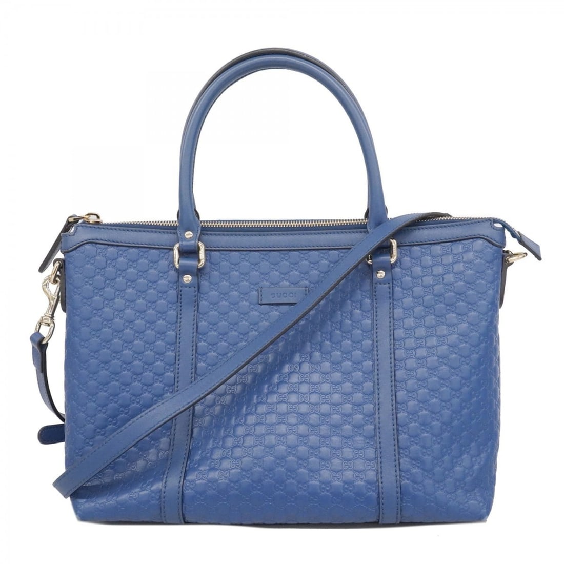 Gucci Micro Guccissima Handbag 449656 Leather Blue Women's (1 of 10)