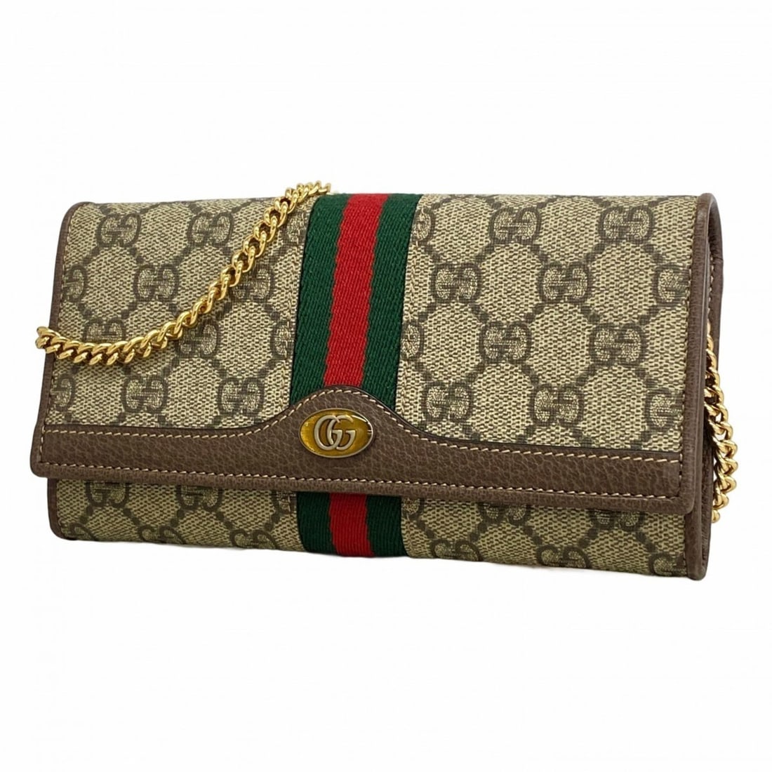 Gucci Ophidia Shoulder Wallet 546592 Leather Brown Women's (1 of 17)