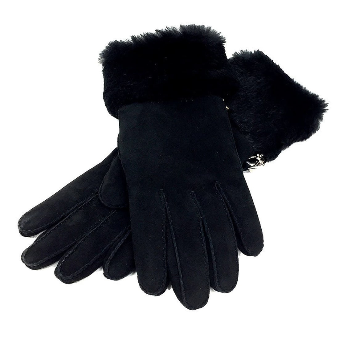 Hermes HERMES Suede Lapin Leather Gloves 2-Way 7 Sizes Short Gloves/Long Black (1 of 12)