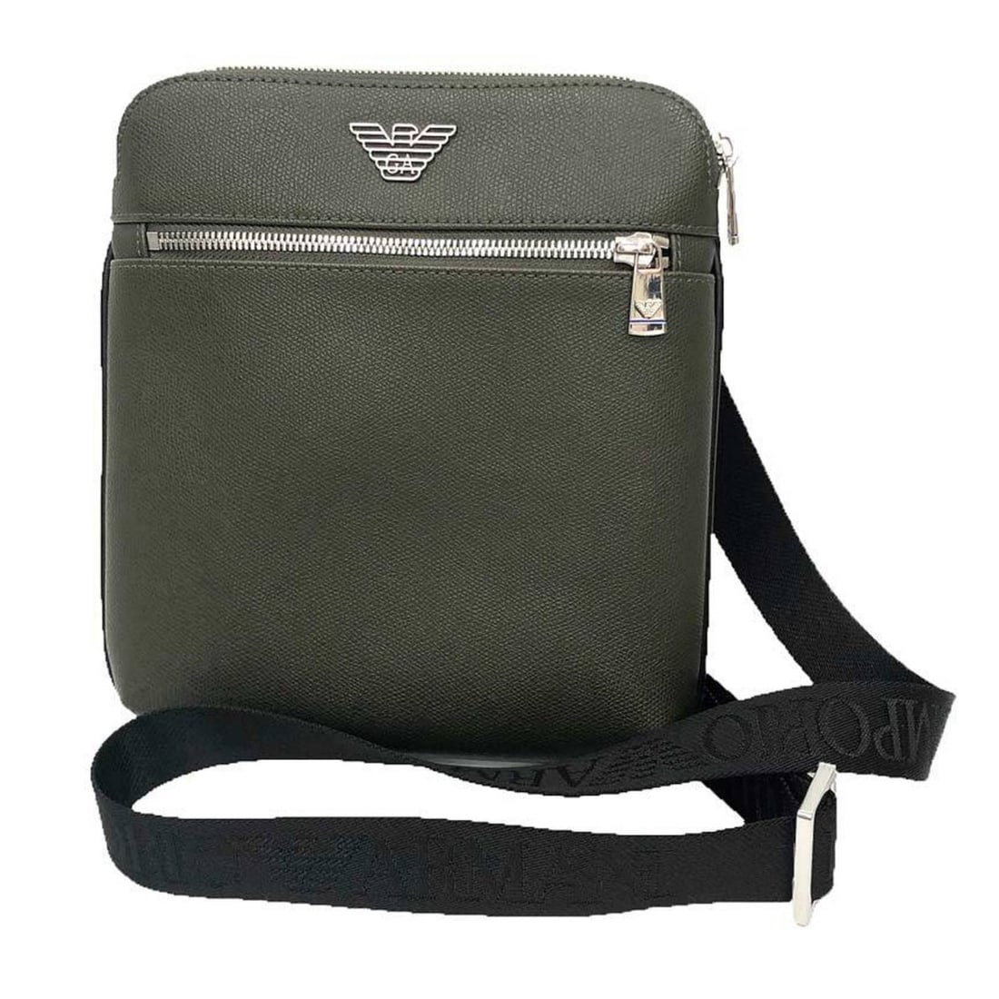 Emporio Armani Men's Khaki Leather Shoulder Bag (1 of 9)