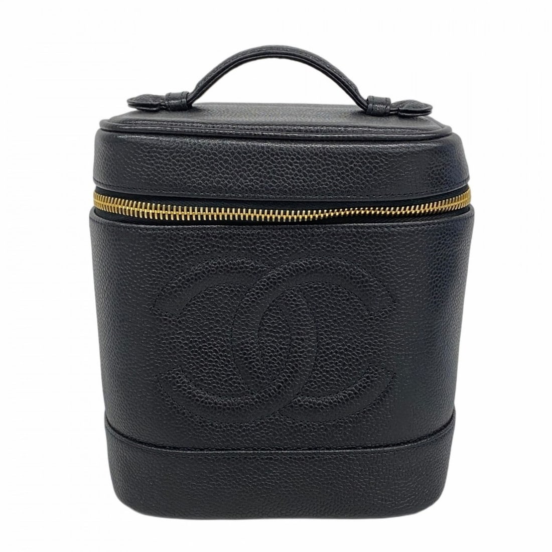 Chanel Vanity Bag in Caviar Skin, Black, Women's: --- Catalog ---Category: SizeSize (HxWxD): 17cm x 14.5cm x 12cm / 6.69'' x 5.7'' x 4.72''Category: DesignType: Vanity bagColor: BlackGender: WomenMaterial: Grained Calfskin Hardware Color: GoldCategor