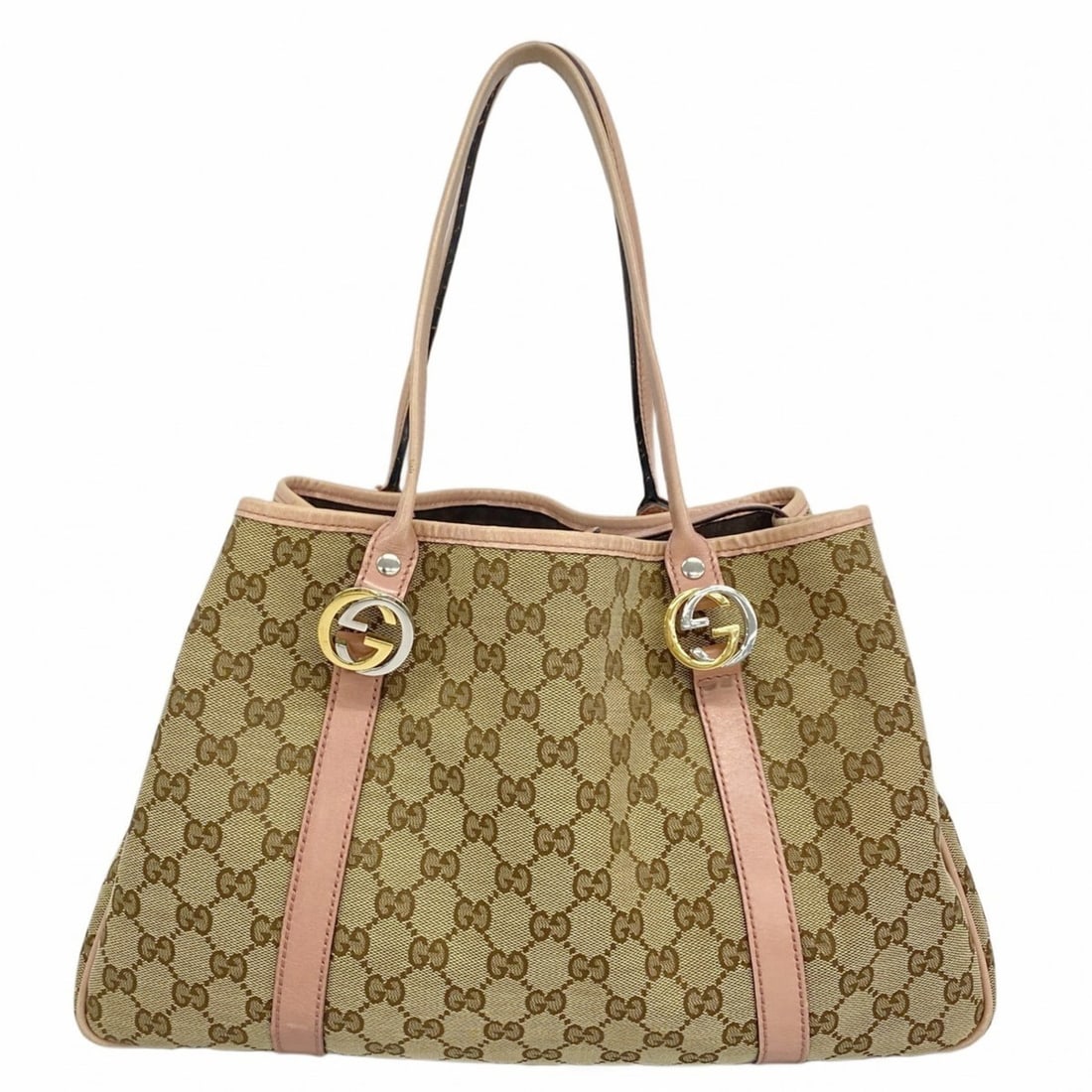 Gucci Tote Bag GG Canvas 232957 Beige Pink Gold Women's (1 of 12)
