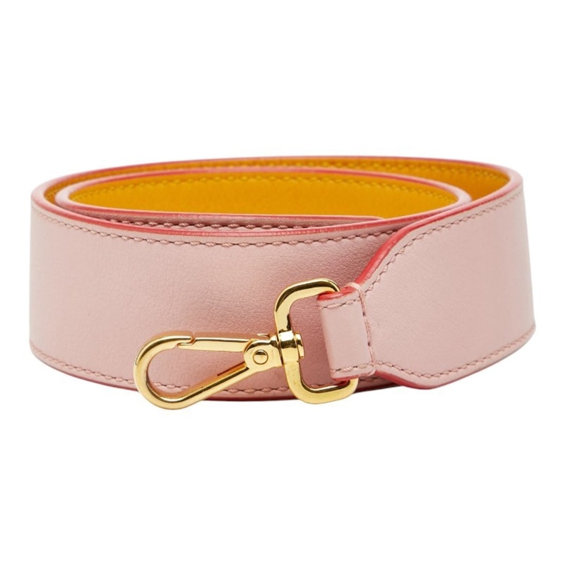 Fendi Strap You Long Logo Shoulder Pink Yellow Leather Women's FENDI (1 of 10)