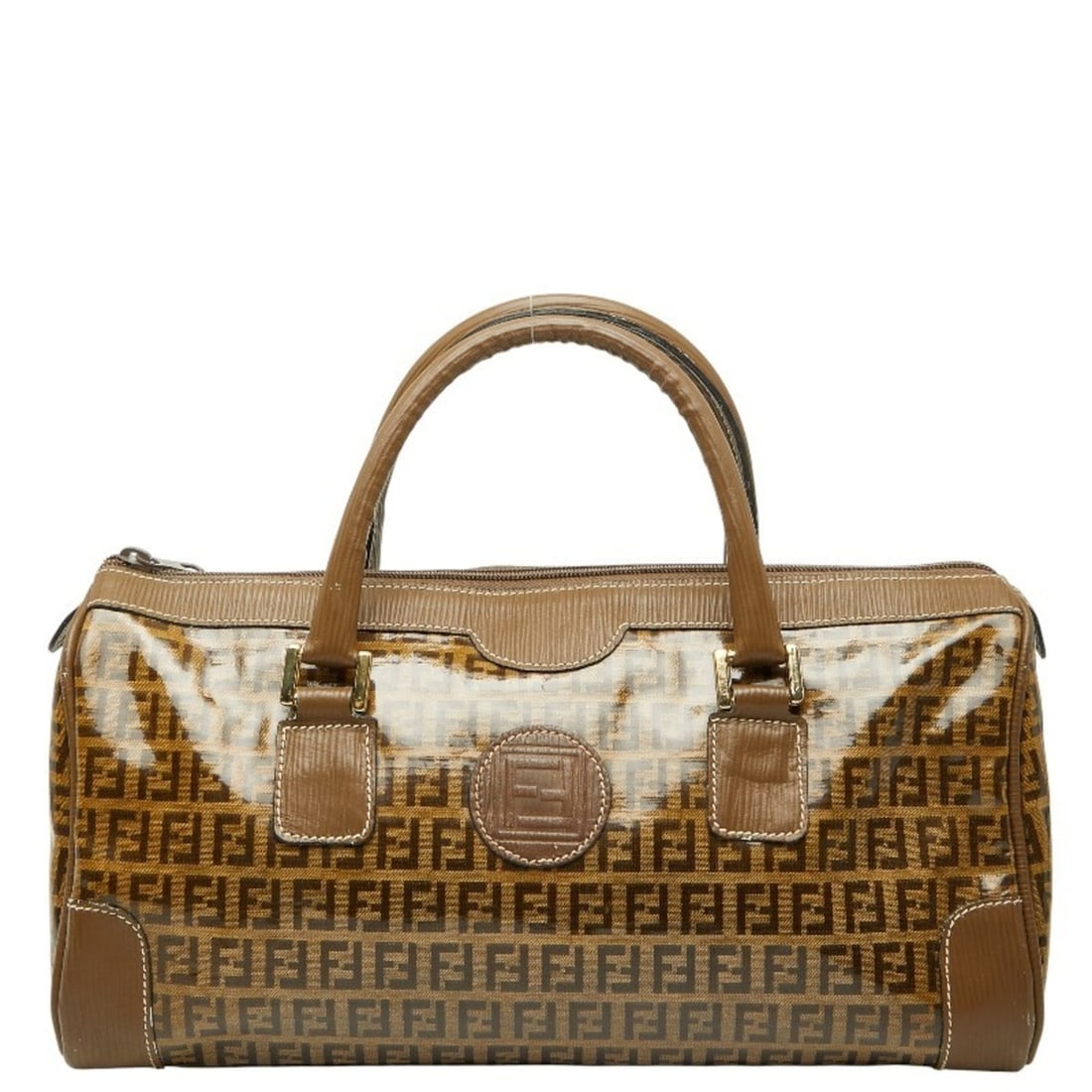 Fendi Zucchino handbag in brown leather for women.: --- Catalog ---Category: SizeSize (HxWxD): 16.5cm x 35cm x 13.5cm / 6.49'' x 13.77'' x 5.31''Category: DesignType: HandbagColor: BrownGender: WomenMaterial: PVC , Leather Category: GeneralBrand: Fendi