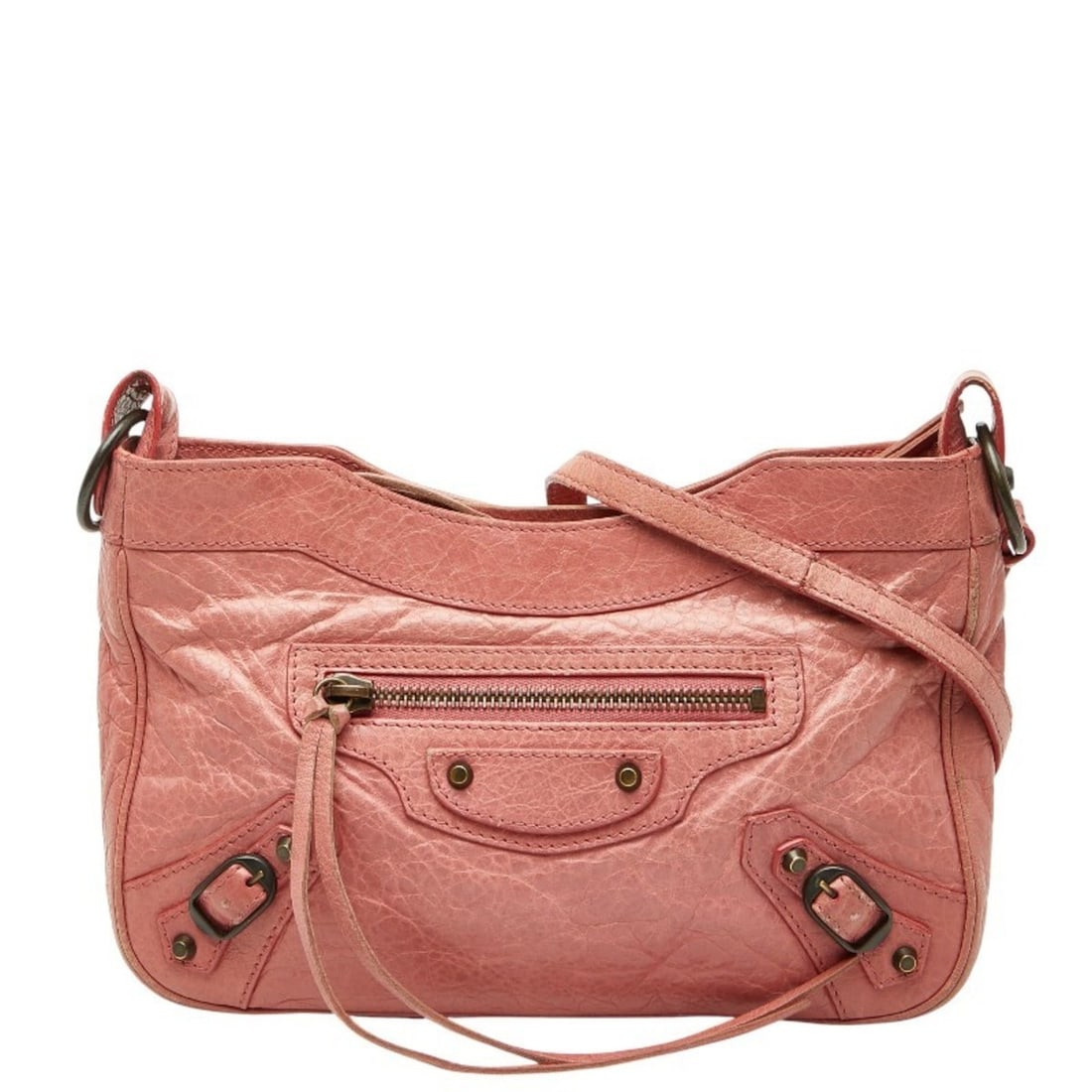 Balenciaga Giant Hip Crossbody Shoulder Bag in Pink Leather for Women: --- Catalog ---Category: SizeSize (HxWxD): 15.5cm x 23cm x 5cm / 6.1'' x 9.05'' x 1.96''Category: DesignType: Shoulder bagColor: PinkGender: WomenMaterial: Leather Category: GeneralBrand: Balenciaga--