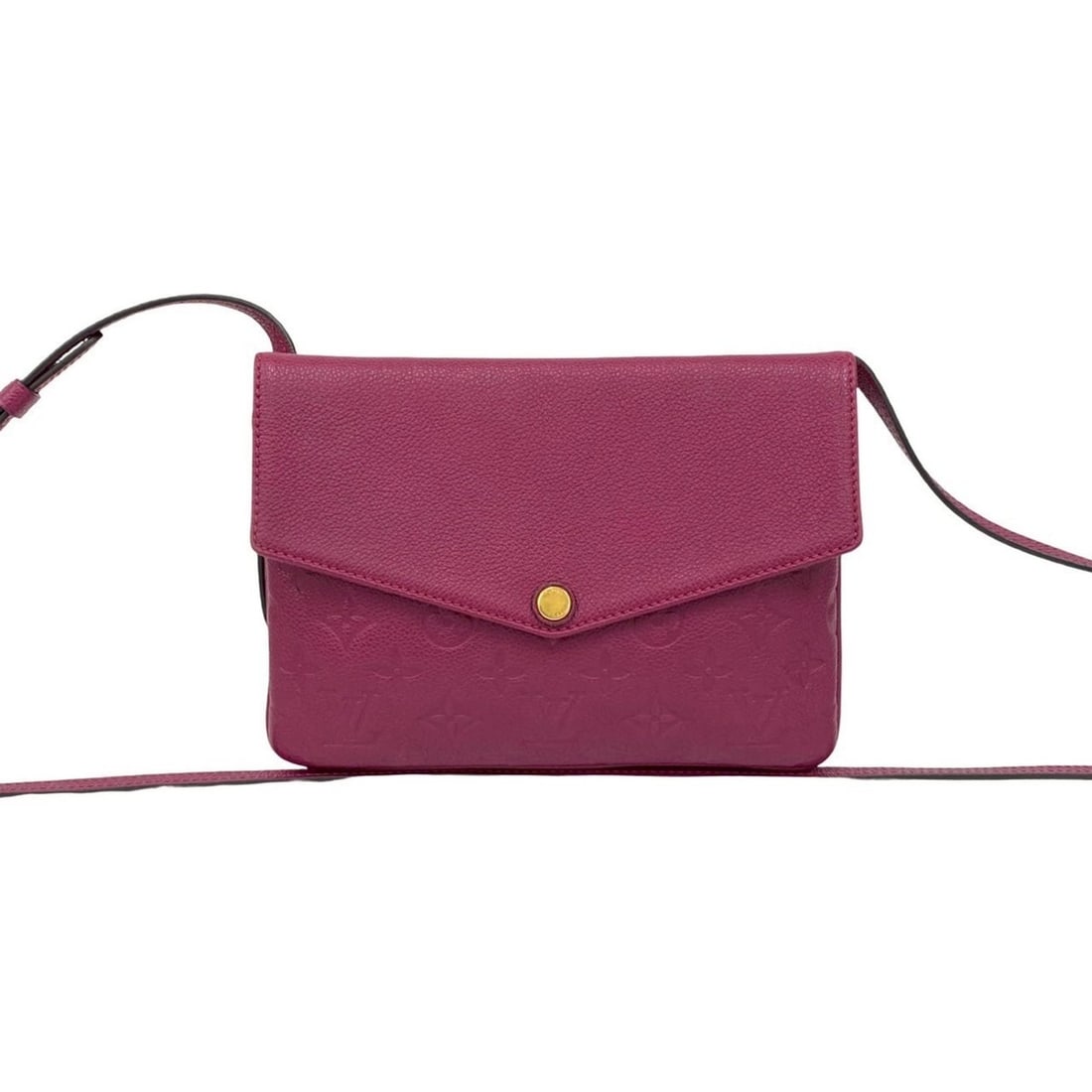 LOUIS VUITTON Twice Monogram Empreinte Leather Shoulder Bag Pochette Grape 550-7: --- Catalog ---Category: SizeSize (HxWxD): 17cm x 23cm / 6.69'' x 9.05''Category: DesignType: Pochette, Shoulder bagColor: PurpleGender: WomenMaterial: Leather Category: GeneralBrand: Louis Vuitton---
