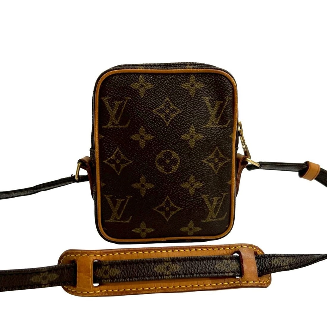 LOUIS VUITTON Mini Danube Monogram Leather Shoulder Bag/Pochette Brown 199-2 (1 of 19)