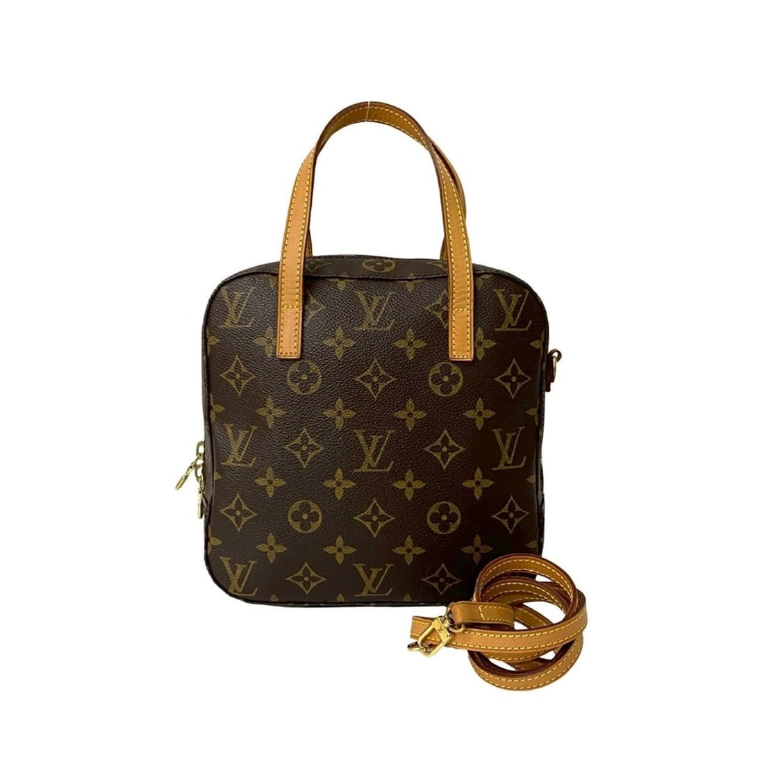 LOUIS VUITTON Spontini Monogram Leather 2-Way Handbag/Shoulder Bag, Brown, 319-5: --- Catalog ---Category: SizeSize (HxWxD): 20cm x 20cm x 7.5cm / 7.87'' x 7.87'' x 2.95''Category: DesignType: Handbag, Shoulder bagColor: BrownGender: WomenMaterial: Leather , PVC Category: GeneralBr