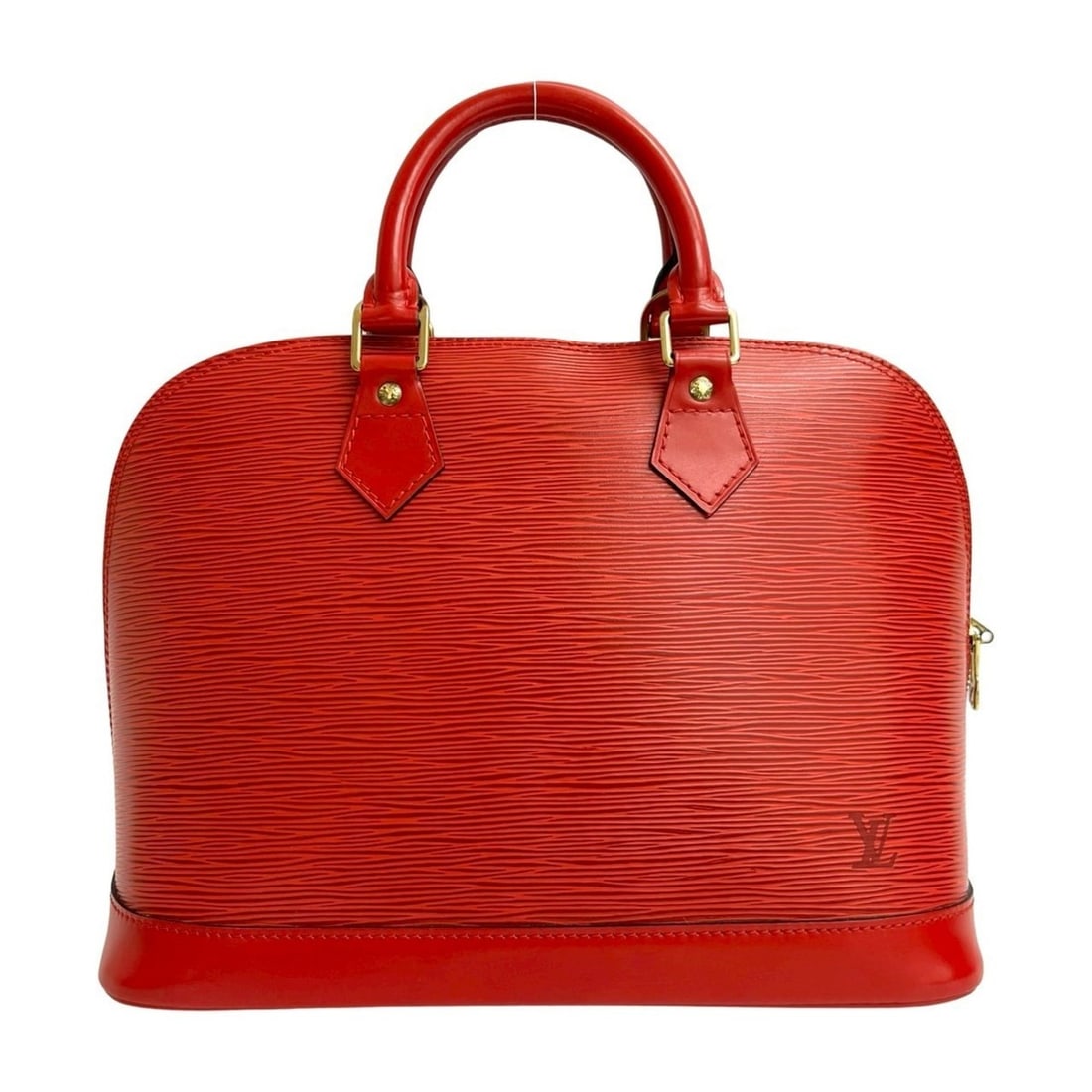 LOUIS VUITTON Alma Epi Leather Handbag/Boston Bag in Castilian Red 08041 (1 of 11)
