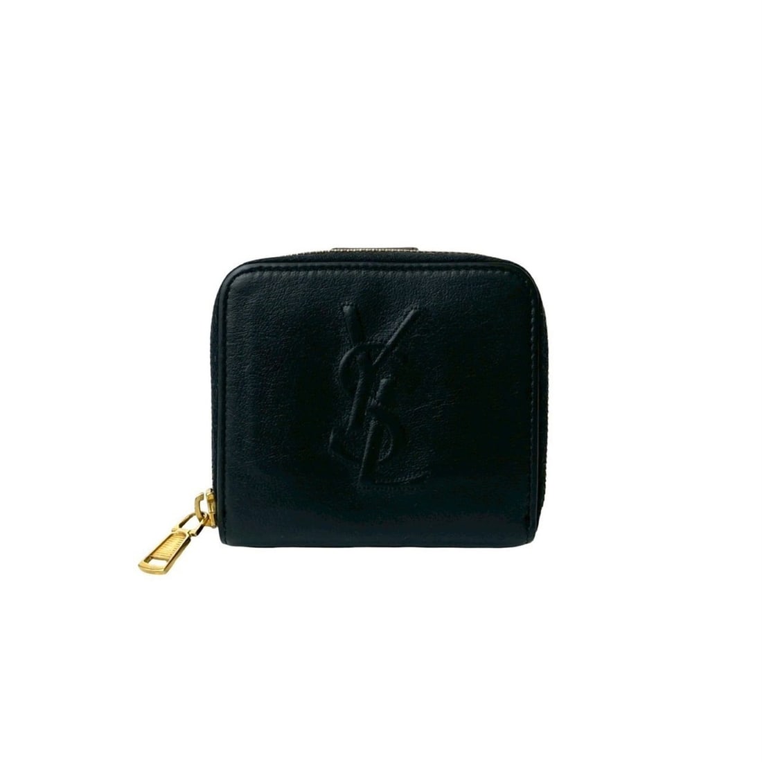 Yves Saint Laurent YSL Logo Leather Round Zip Bi-fold Wallet Compact Black 93542: --- Catalog ---Category: SizeSize (HxWxD): 10cm x 10.5cm x 3cm / 3.93'' x 4.13'' x 1.18''Category: DesignType: Wallet (bi-fold)Color: BlackGender: WomenMaterial: Leather Category: GeneralBrand: Yves S