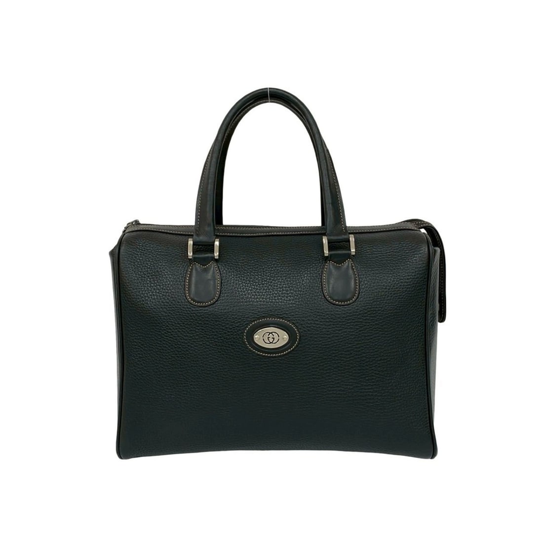 GUCCI Old Gucci GG Logo Leather Handbag Mini Boston Bag Black 38087 (1 of 10)