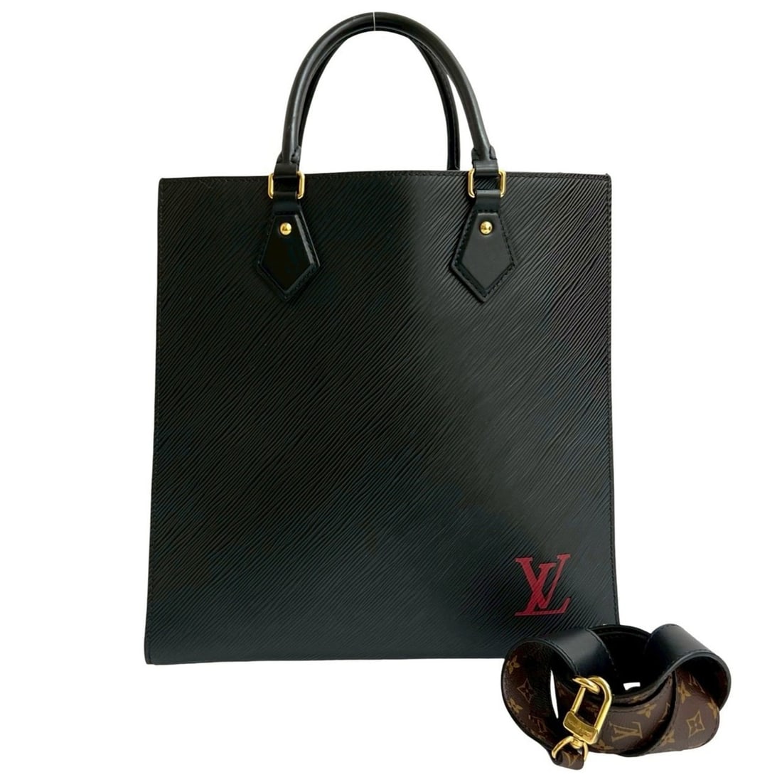 LOUIS VUITTON Sac Plat Epi Leather 2-Way Handbag, Mini Tote Bag, Shoulder Noir 45648: --- Catalog ---Category: SizeSize (HxWxD): 30cm x 30cm x 9cm / 11.81'' x 11.81'' x 3.54''Category: DesignType: Handbag, Shoulder bag, Tote bagColor: BlackGender: WomenMaterial: Epi leather Category: G