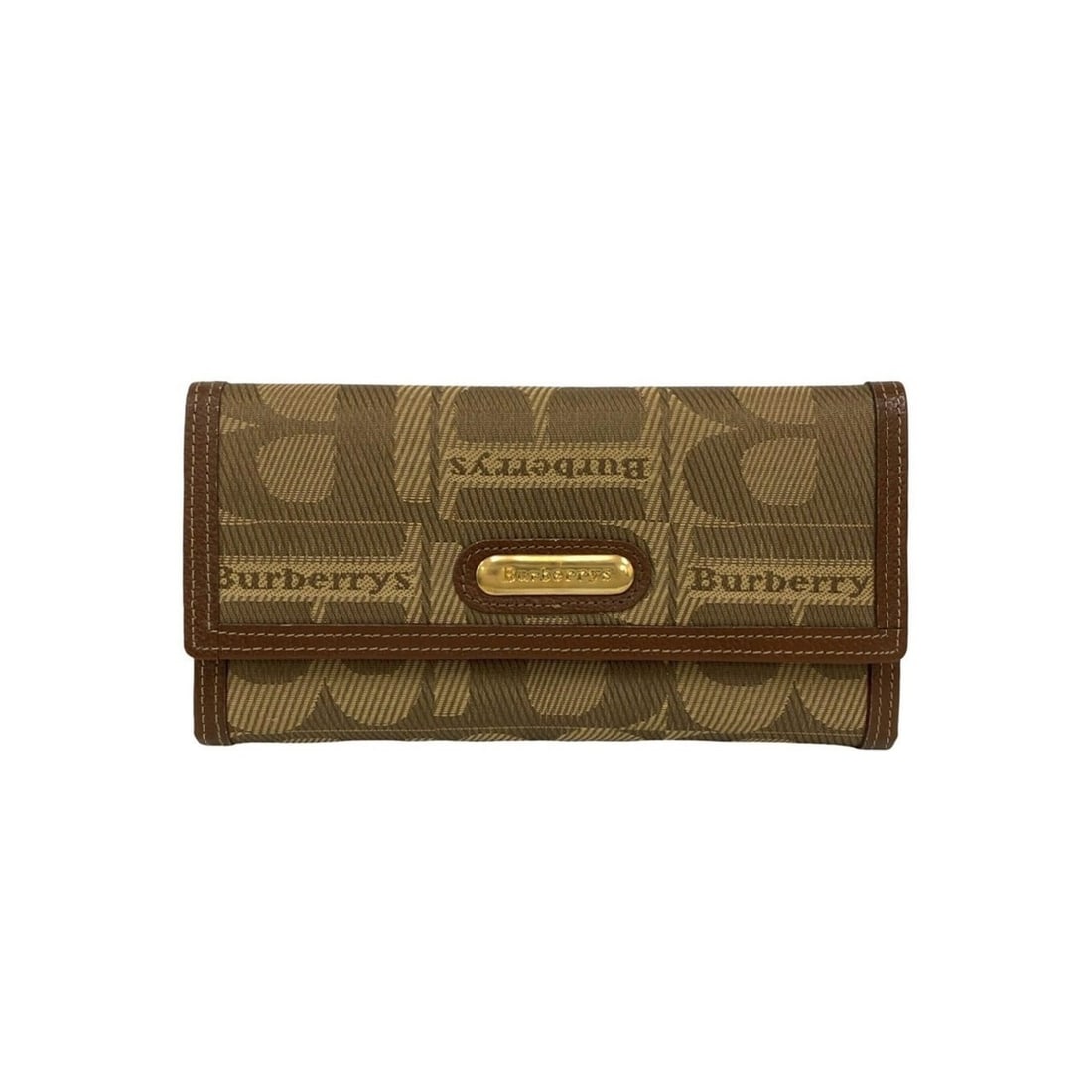 Burberry's logo leather and canvas tri-fold long wallet in brown (34263): --- Catalog ---Category: SizeSize (HxWxD): 10cm x 19cm x 2cm / 3.93'' x 7.48'' x 0.78''Category: DesignType: Long wallet (tri-fold)Color: BrownGender: WomenMaterial: Leather , Canvas Category: General