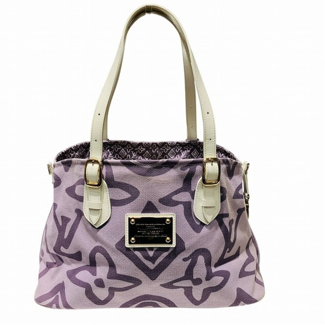 Louis Vuitton Cruise Line Taisienne PM M95680 Tote Bag for Women: --- Catalog ---Category: SizeSize (HxWxD): 26cm x 39.5cm x 14.5cm / 10.23'' x 15.55'' x 5.7''Category: DesignType: Tote bagColor: Purple, WhiteGender: WomenMaterial: Canvas , Leather Category: General