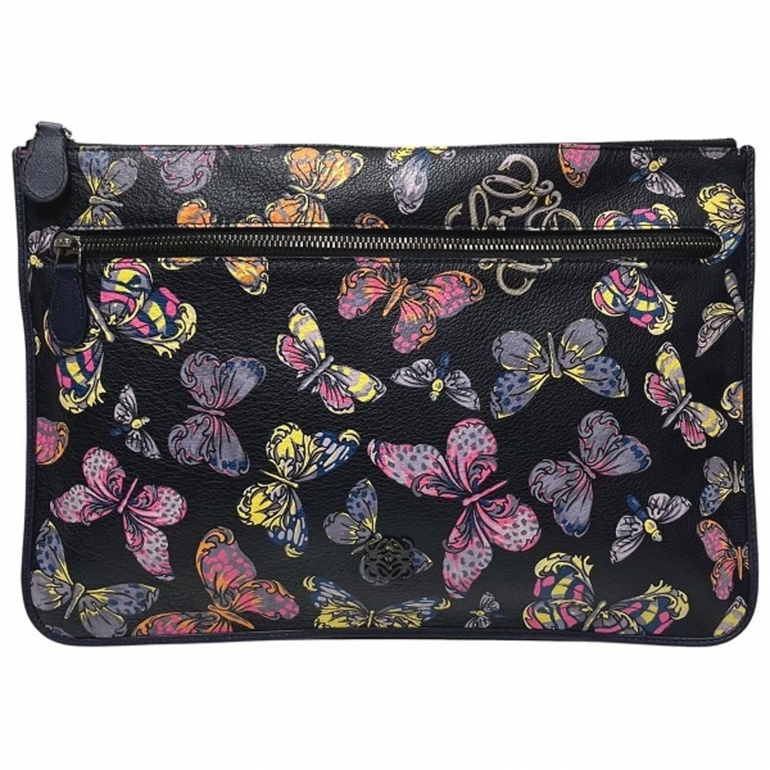 LOEWE Tales Butterfly Multicolor Clutch Bag for Women: --- Catalog ---Category: SizeSize (HxWxD): 23cm x 34cm / 9.05'' x 13.38''Category: DesignType: Clutch bagColor: Black, Multi-colorGender: WomenMaterial: Leather Category: GeneralBrand: Loewe--- Item L