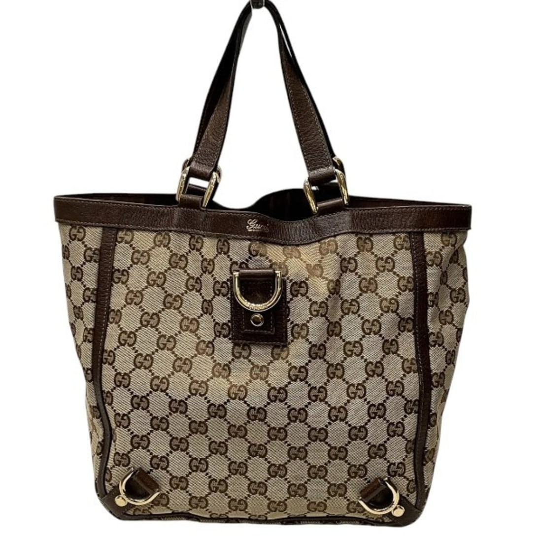 Gucci GG Canvas 130739 Tote Bag Handbag for Women: --- Catalog ---Category: SizeSize (HxWxD): 25cm x 25cm x 10cm / 9.84'' x 9.84'' x 3.93''Category: DesignType: Handbag, Tote bagColor: Beige, BrownGender: WomenMaterial: Canvas , Leather Category: Gene