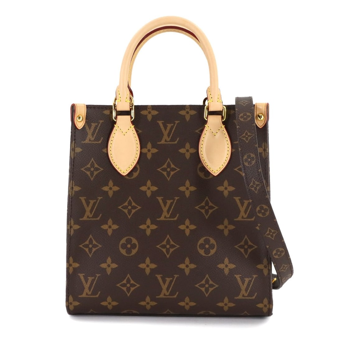 Louis Vuitton Monogram Sac Plat BB 2-way Hand/Shoulder Bag, Brown, M45847, RFID: --- Catalog ---Category: SizeSize (HxWxD): 22cm x 21cm x 9cm / 8.66'' x 8.26'' x 3.54''Category: DesignType: Handbag, Shoulder bagColor: Brown, MonogramGender: WomenMaterial: Monogram , Canvas Categor