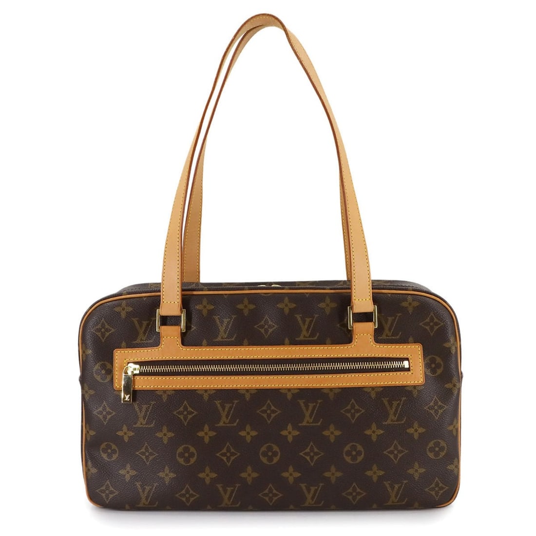 Louis Vuitton Monogram Cite GM Shoulder Bag, Brown with Gold Hardware, M51181, Site: --- Catalog ---Category: SizeSize (HxWxD): 22cm x 36cm x 11cm / 8.66'' x 14.17'' x 4.33''Category: DesignType: Shoulder bagColor: Brown, MonogramGender: WomenMaterial: Monogram , Canvas Category: Gene