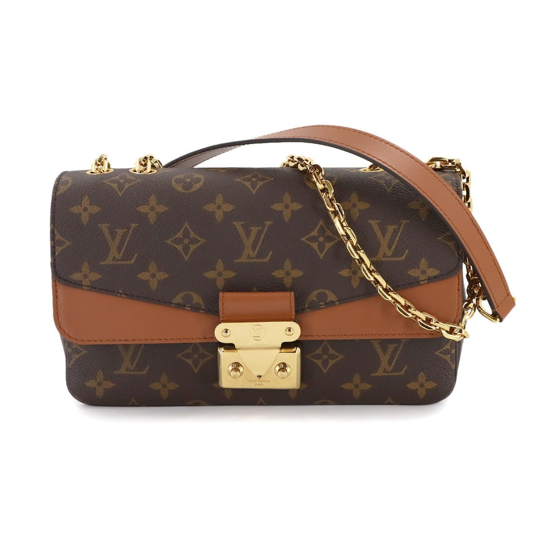 Louis Vuitton Monogram Marceau Chain Shoulder Bag in Caramel Leather (M46127) with RFID (1 of 10)