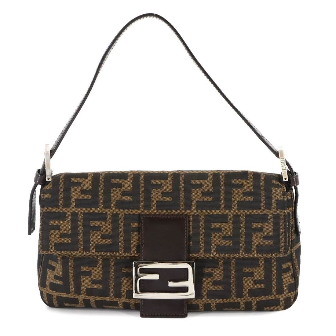 Fendi Zucca Mamma Baguette Shoulder Bag, Brown Canvas and Leather, Silver Hardware, 26424 (1 of 10)