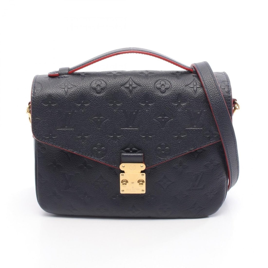 Louis Vuitton Metis Monogram Empreinte Pochette in Marine Rouge Leather, Women's, Navy Blue, M44071: --- Catalog ---Category: SizeSize (HxWxD): 18cm x 24.5cm / 7.08'' x 9.64''Category: DesignType: Handbag, PochetteColor: Marine rouge, NavyGender: WomenMaterial: Monogram Empreinte , Leather Category: