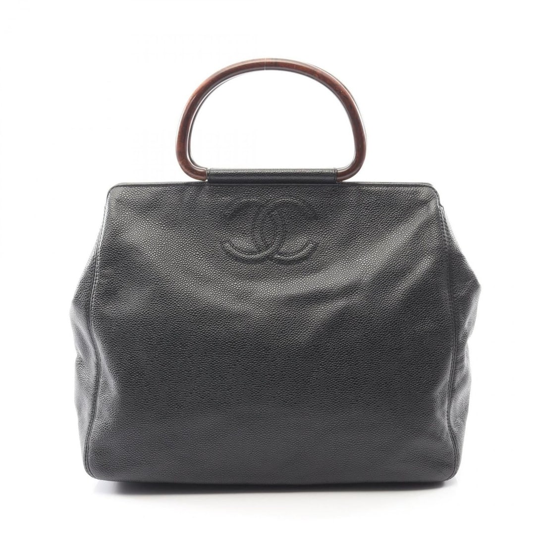 CHANEL Coco Mark Handbag, Leather Calfskin (Cowhide), Women's, Black: --- Catalog ---Category: SizeSize (HxWxD): 27cm x 32cm x 10cm / 10.62'' x 12.59'' x 3.93''Category: DesignType: HandbagColor: BlackGender: WomenMaterial: Leather Leather/Fur Type: CalfskinCategory: Ge