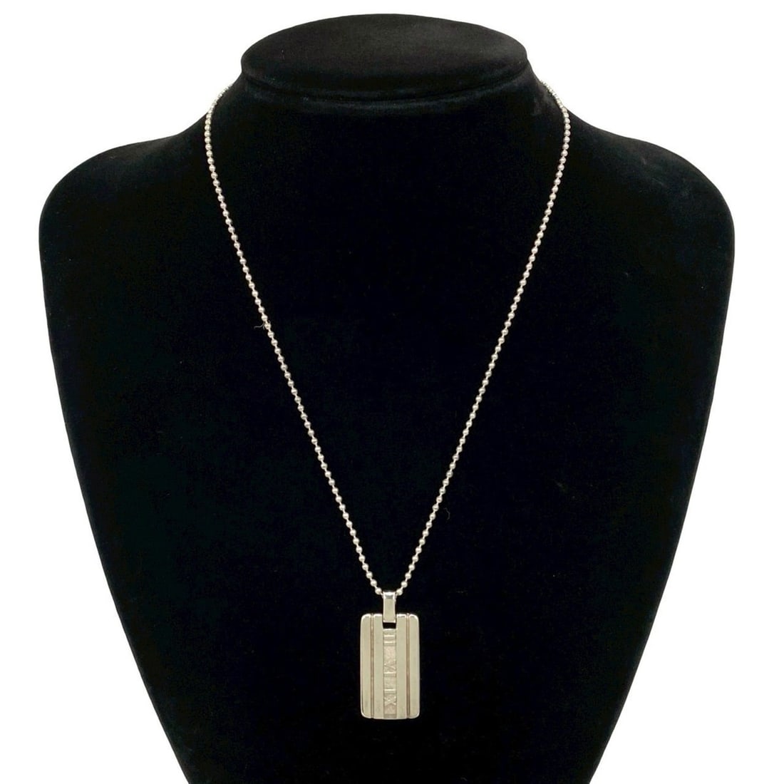 TIFFANY & Co. Tiffany Atlas Plate Necklace, 925 Sterling Silver, Pendant, Choker, 36202 (1 of 10)