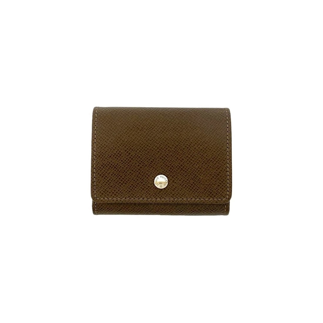 LOUIS VUITTON Porte Monnaie Sergei Taiga Leather Bifold Wallet Mini Brown 34181 (1 of 13)