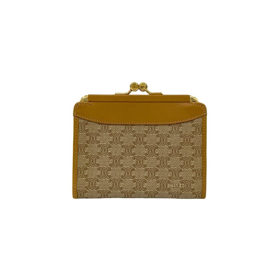 CELINE Macadam Blason Triomphe Leather Coin Purse, Beige, 32223: --- Catalog ---Category: SizeSize (HxWxD): 8.5cm x 10.5cm x 1.2cm / 3.34'' x 4.13'' x 0.47''Category: DesignType: Coin purse/coin caseColor: BeigeGender: WomenMaterial: Leather , PVC Category: General