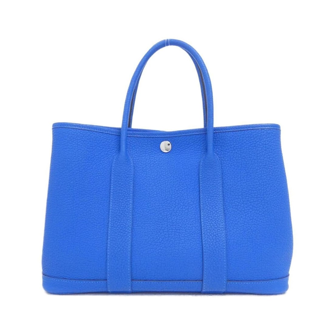 Hermes Garden Party 30cm 051568CK Handbag: --- Catalog ---Category: SizeSize (HxWxD): 21cm x 30cm x 14cm / 8.26'' x 11.81'' x 5.51''Category: DesignType: HandbagColor: Blue hydraGender: Men,WomenMaterial: Negonda leather Hardware Color: Silver