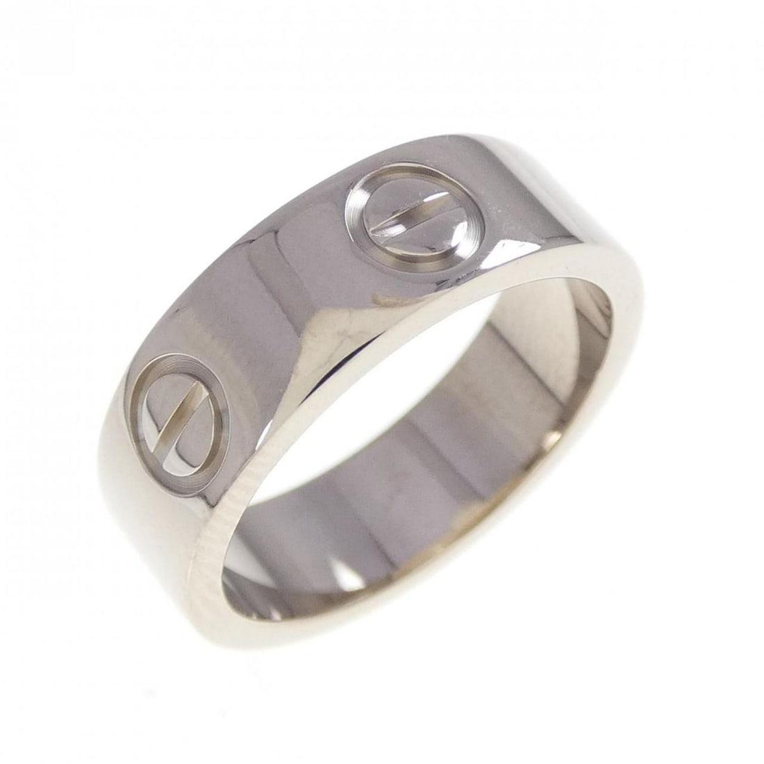 Cartier Love Ring: --- Catalog ---Category: SizeUS Size: 4.5Brand Size: 48Category: DesignType: Band ringGender: WomenMaterial: White gold (18K)Category: GeneralMPN: B4084700Brand: Cartier--- Item List ---Section: