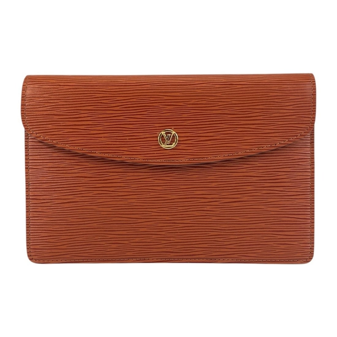 LOUIS VUITTON Epi Montaigne 27 Brown Leather Clutch Bag with Gold Hardware, M52653, Men's: --- Catalog ---Category: SizeSize (HxWxD): 15cm x 22cm x 2.5cm / 5.9'' x 8.66'' x 0.98''Category: DesignType: Clutch bagColor: BrownGender: MenMaterial: Leather Hardware Color: GoldCategory: