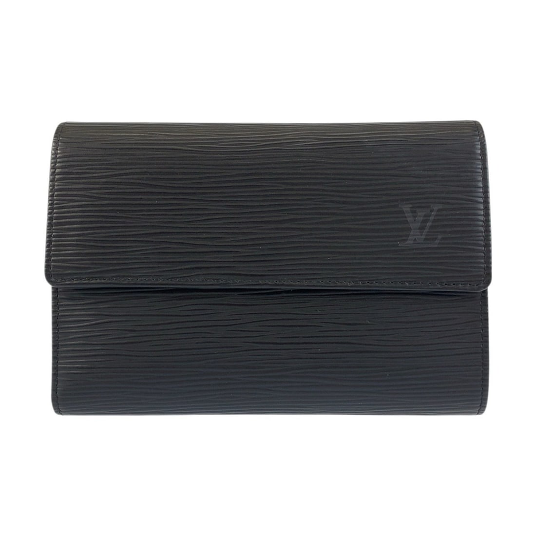 LOUIS VUITTON Epi Porte Tresor Etui Papier Black Leather Folding Wallet M63712 Compact Men's (1 of 10)