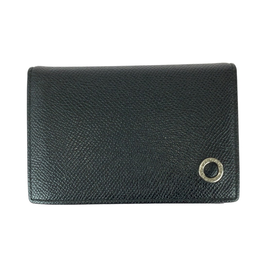 BVLGARI Bvlgari Black Leather Business Card Case with Silver Hardware (30400) (1 of 11)