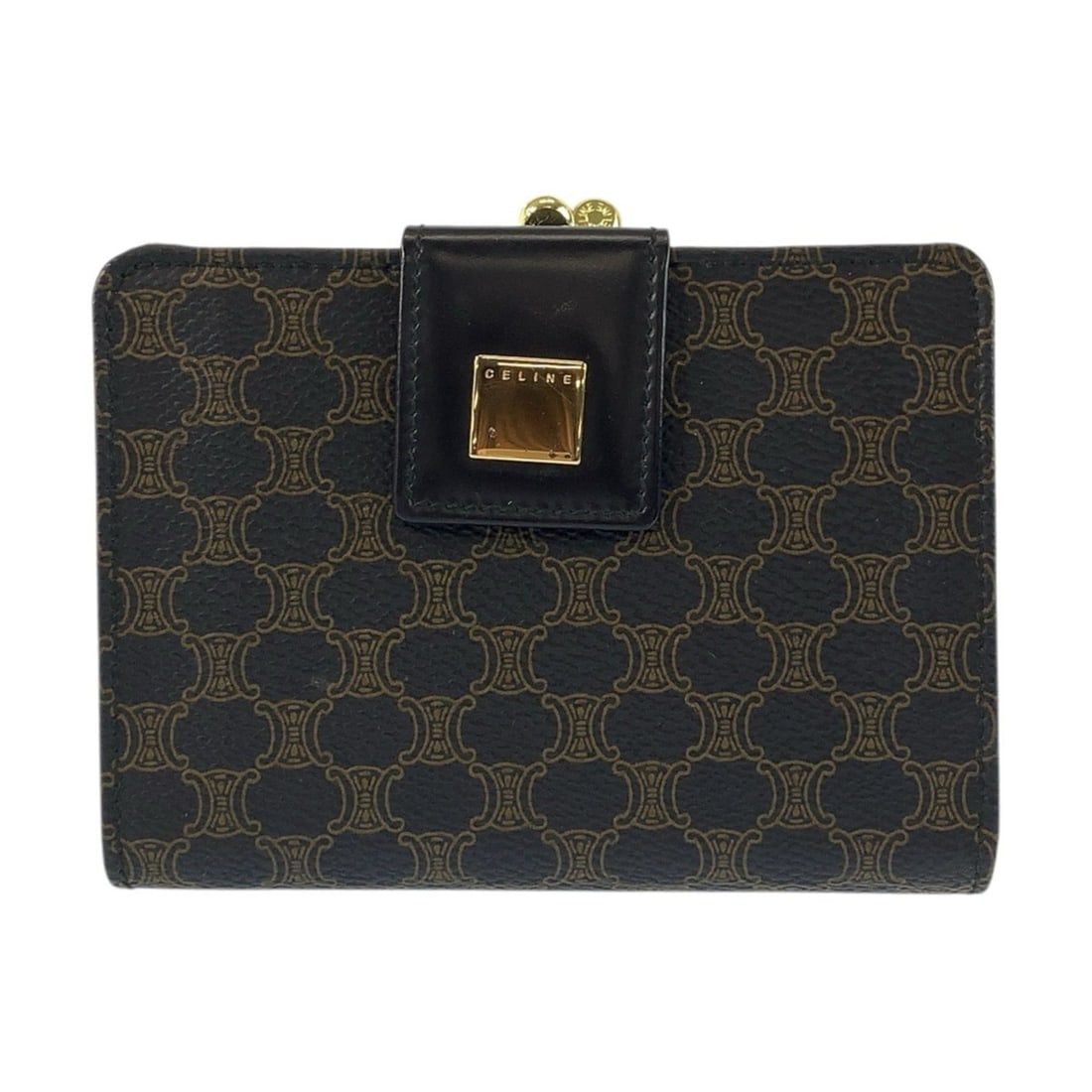 CELINE Vintage Macadam Brown/Black/Gold Hardware M 00 Bi-fold Compact Wallet for Women: --- Catalog ---Category: SizeSize (HxWxD): 9cm x 12cm x 2cm / 3.54'' x 4.72'' x 0.78''Category: DesignType: Wallet (bi-fold)Color: Black, BrownGender: WomenCategory: GeneralMPN: M/00/2Brand: