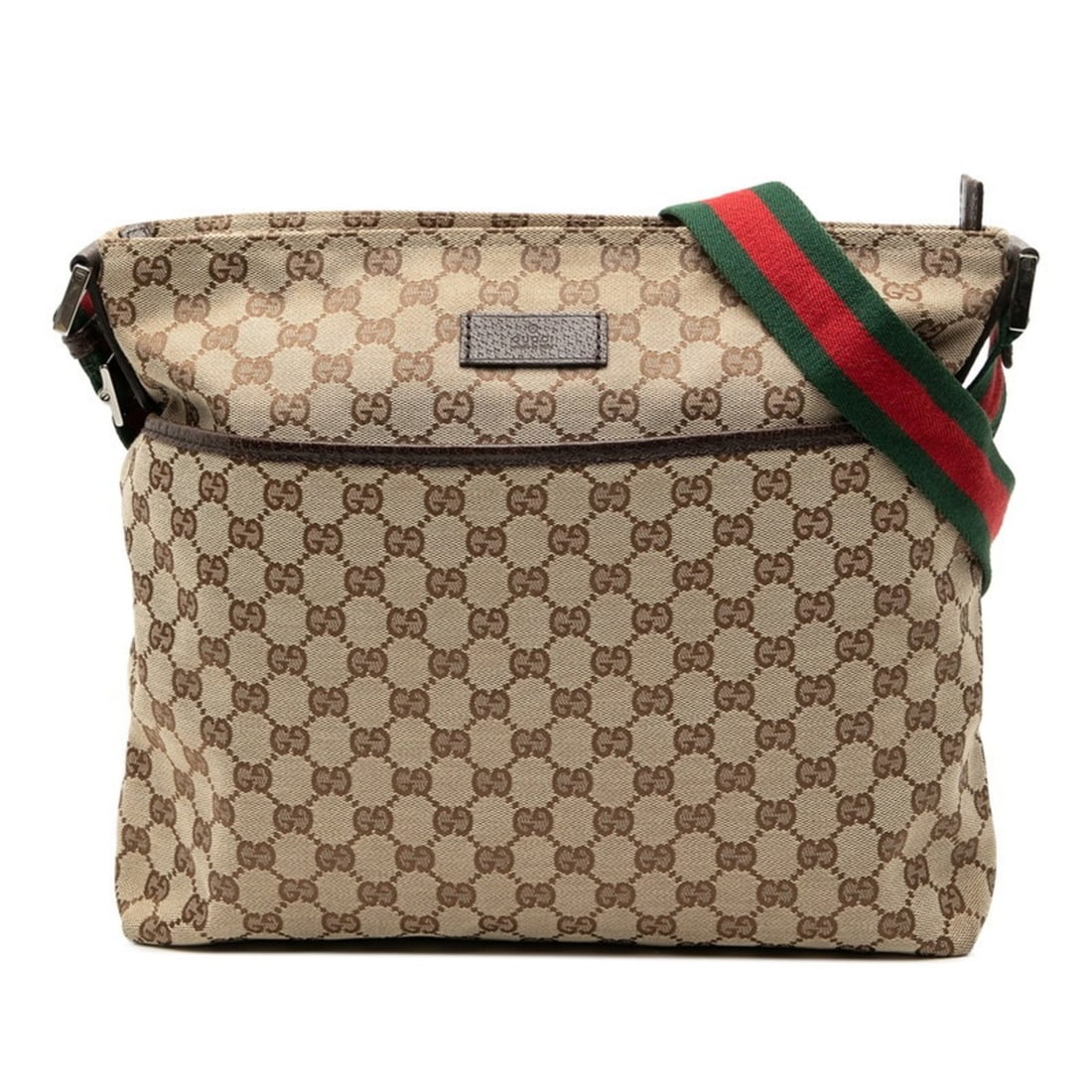 Gucci GG Canvas Shelly Crossbody Shoulder Bag 189751 Brown and Leather Women's GUCCI (1 of 12)
