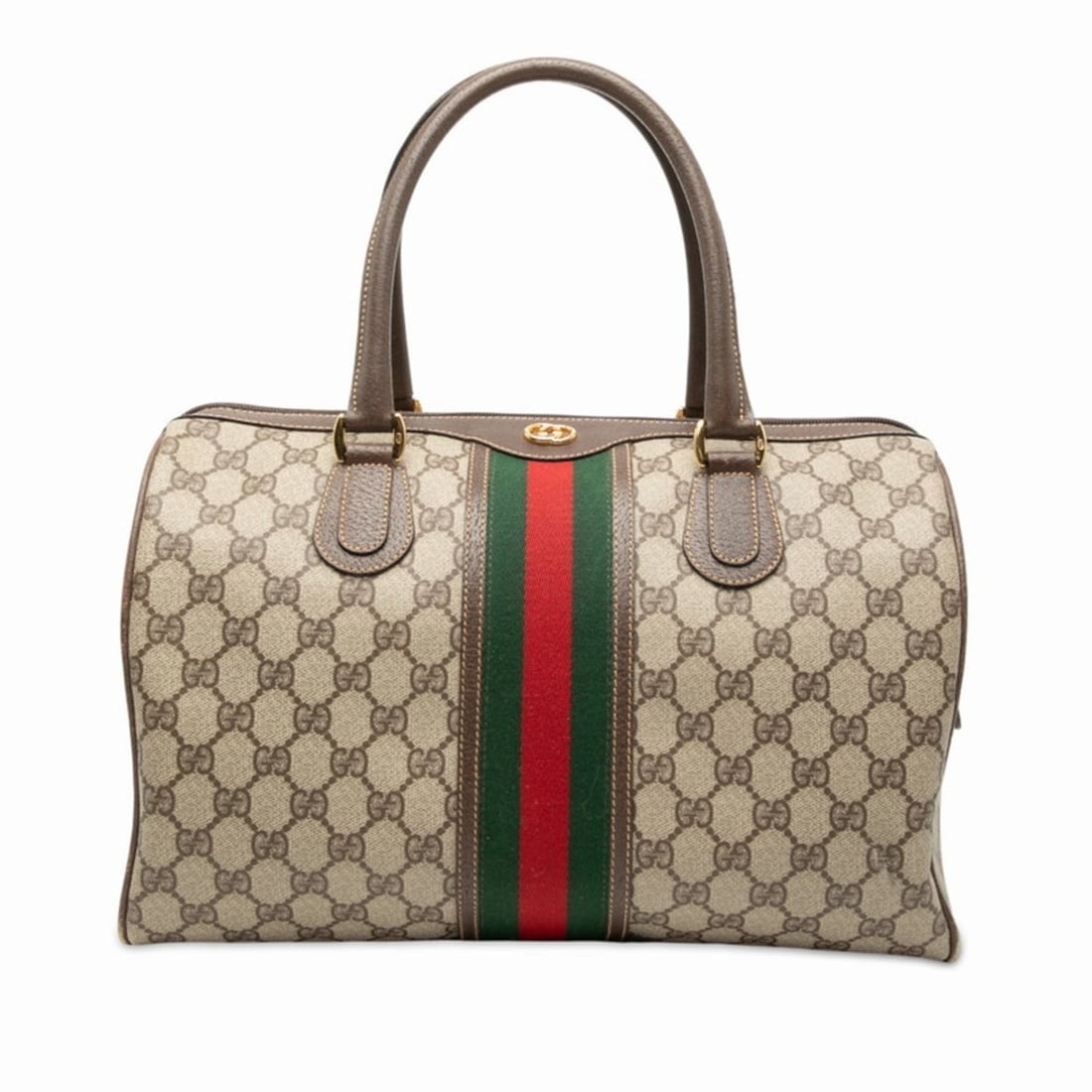 Gucci Sherry Line Boston Bag 002.084 Gray Leather Women's GUCCI (1 of 20)