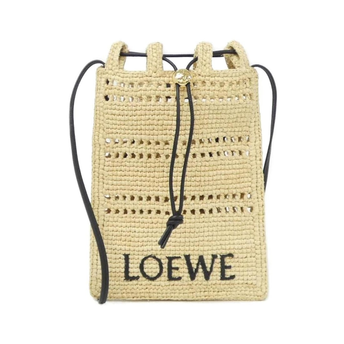 Loewe Drawstring Pocket Shoulder Bag C756PHPX01: --- Catalog ---Category: SizeSize (HxWxD): 20cm x 16cm x 1cm / 7.87'' x 6.29'' x 0.39''Category: DesignType: Shoulder bagColor: BeigeGender: WomenMaterial: Raffia Category: GeneralMPN: