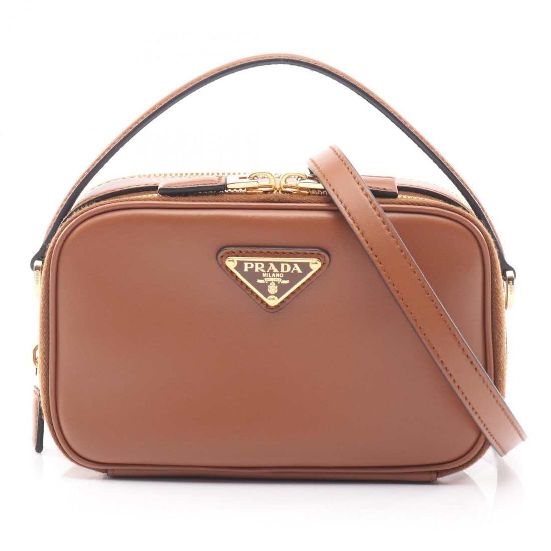 Prada Odette handbag, leather, women's, brown, 1BH123 (1 of 19)