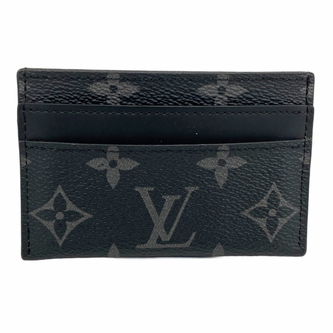 Louis Vuitton Monogram Eclipse Porte Carte Double Card Case M62170 Black Men's (1 of 12)