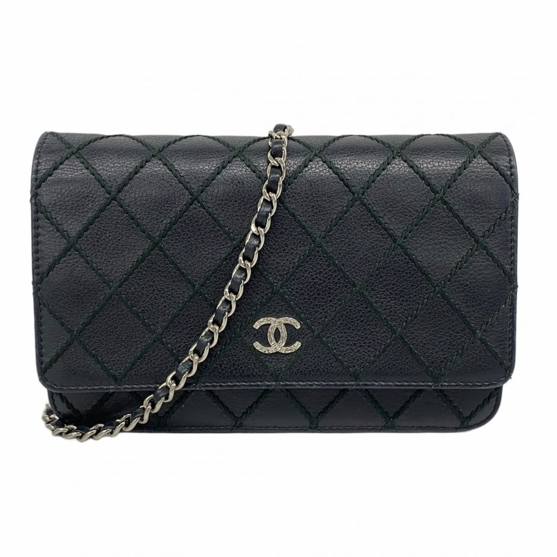 Chanel Wild Stitch Chain Shoulder Wallet in Black Leather for Women: --- Catalog ---Category: SizeSize (HxWxD): 12.5cm x 19cm x 4cm / 4.92'' x 7.48'' x 1.57''Category: DesignType: Chain/Shoulder walletColor: BlackGender: WomenMaterial: Leather Category: GeneralBrand: C